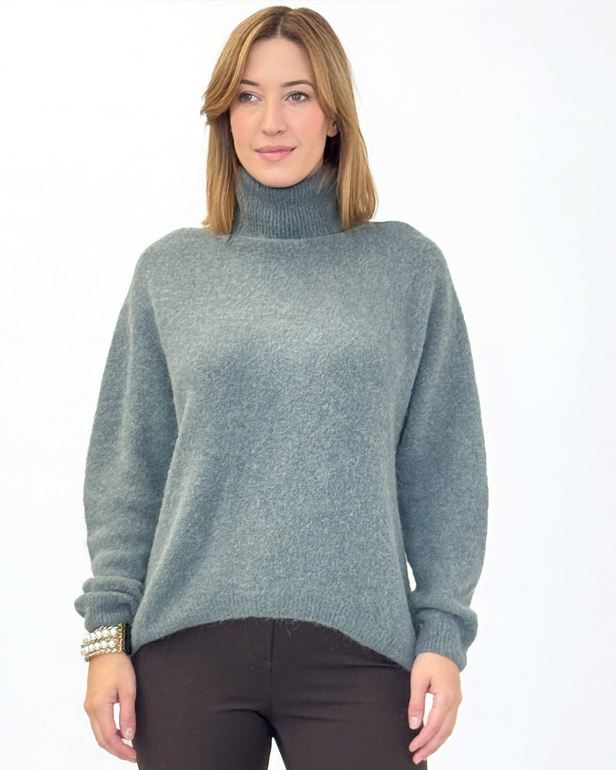 TURKUSOWY GOLF DAMSKI Z ALPAKĄ PIA B VIGA - obrazek 3