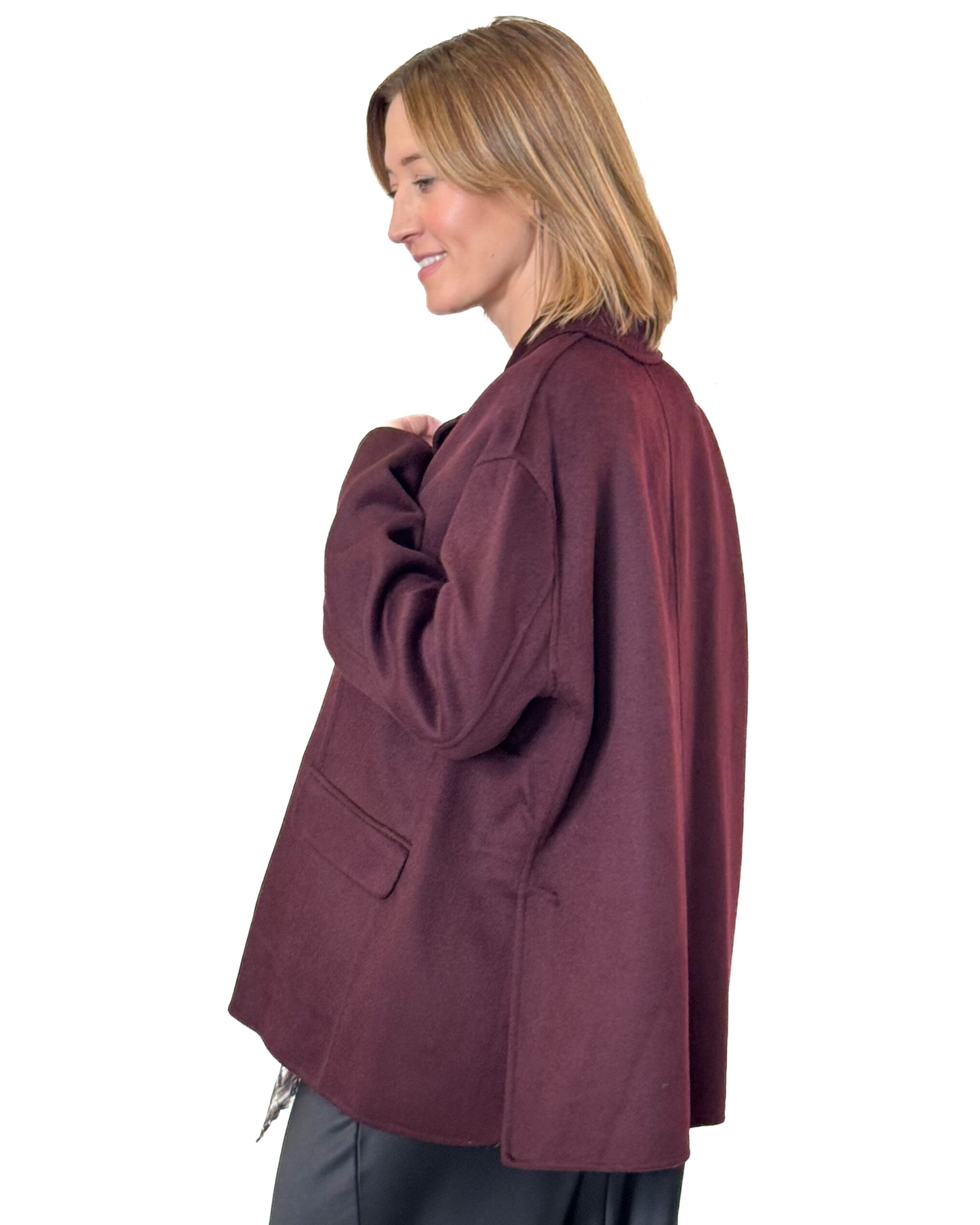 BORDOWY PŁASZCZ DAMSKI VICOLO TF0005 - obrazek 4