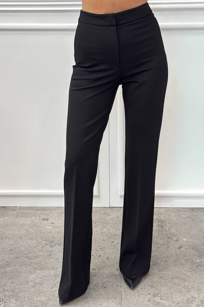 Czarne damskie spodnie z materiału Silence SLP014 - obrazek 2