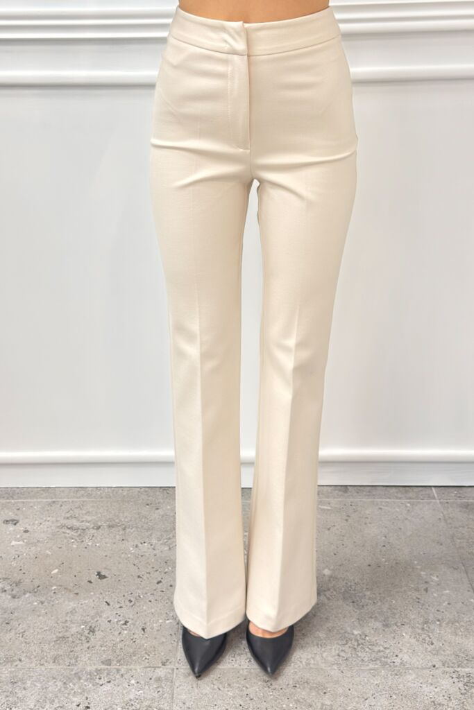 Kremowe damskie spodnie z materiału Silence SLP014 - obrazek 5