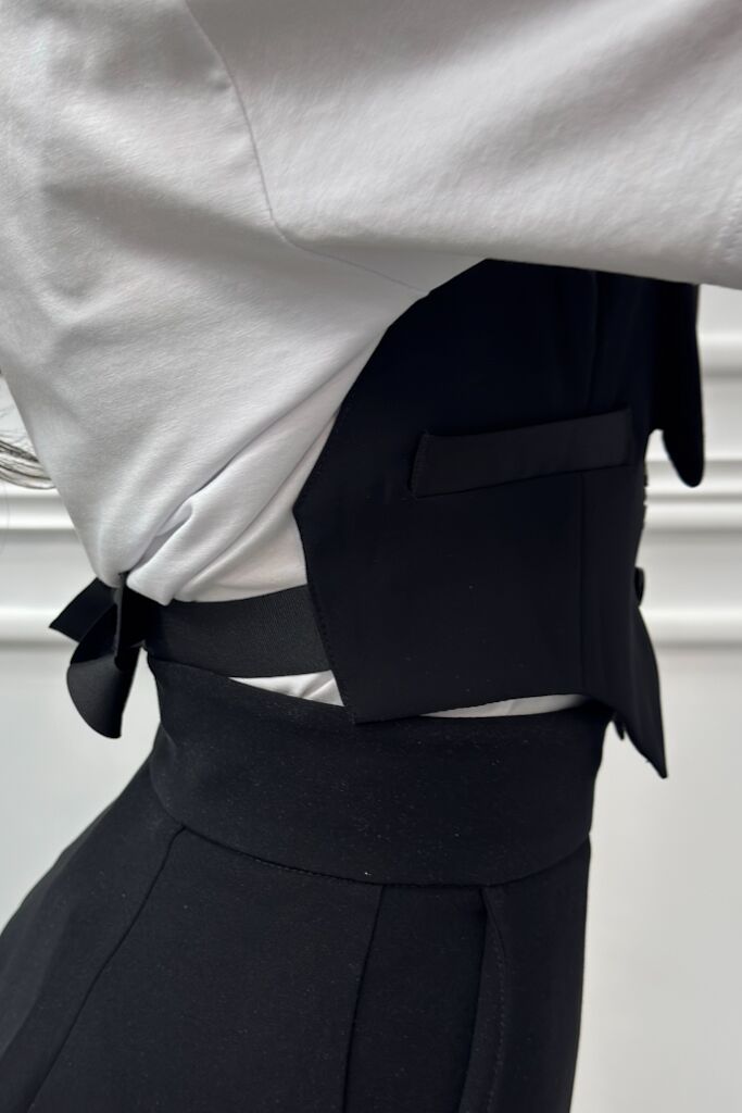 Zestaw biały t-shirt z kamizelką Babylon WS00402 - obrazek 3