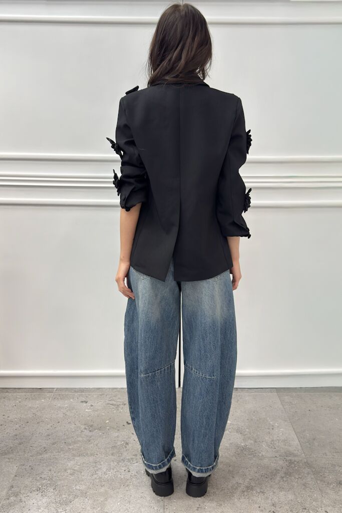 Niebieskie luźne spodnie jeansy damskie Souvenir M39F0424 - obrazek 7