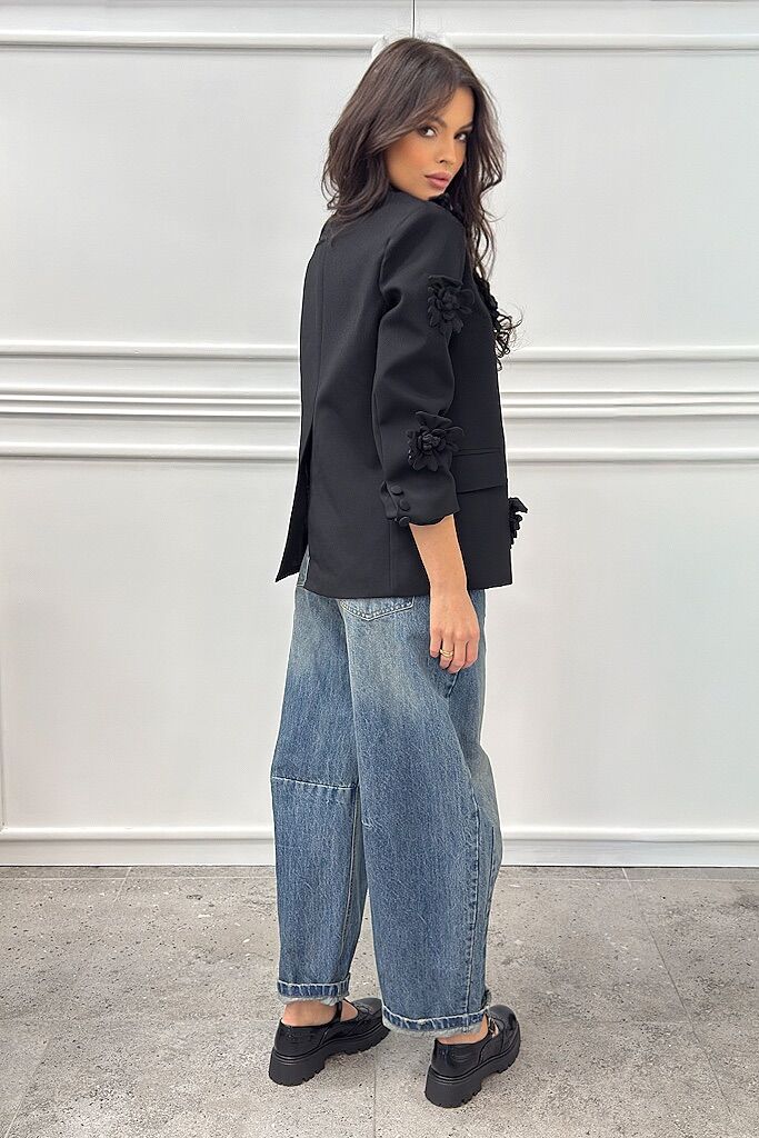 Niebieskie luźne spodnie jeansy damskie Souvenir M39F0424 - obrazek 6