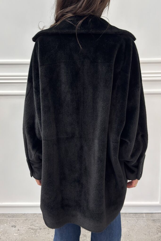 Czarna kurtka damska kożuszek Silence GP251 - obrazek 3