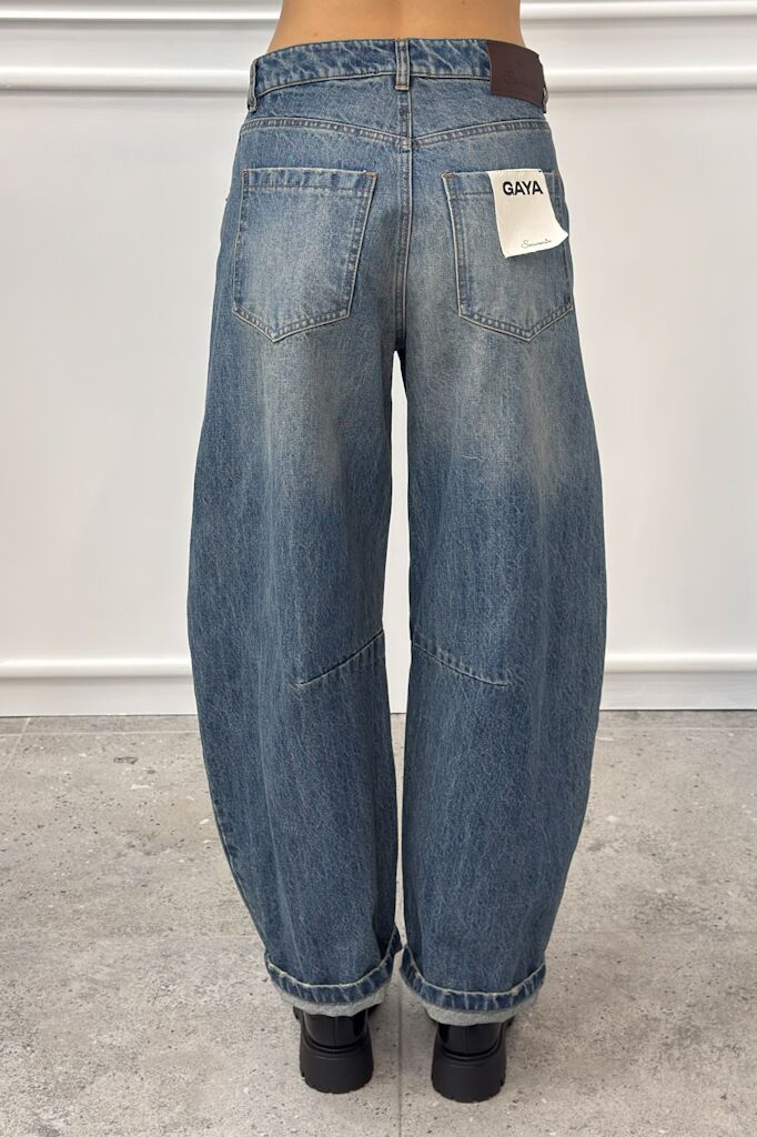 Niebieskie luźne spodnie jeansy damskie Souvenir M39F0424 - obrazek 4