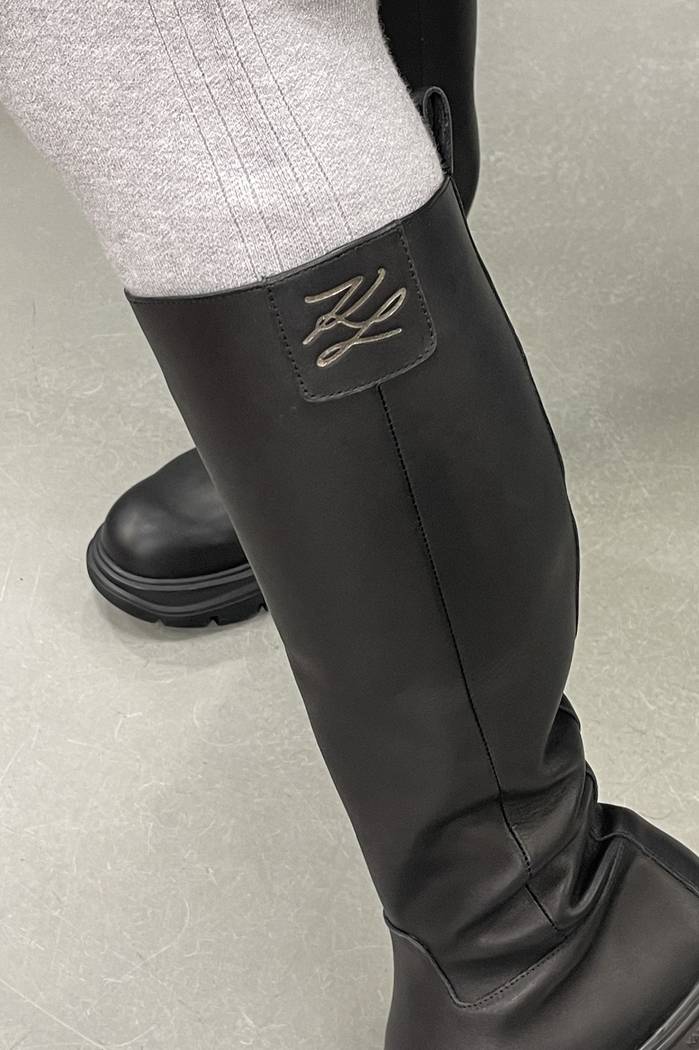 BUTY KARL LAGERFELD KL42995 CZARNE, WYSOKIE KOZAKI - obrazek 2