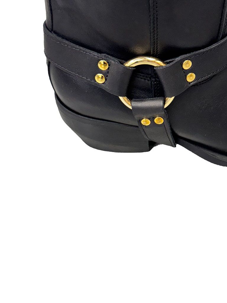 BUTY ZIMOWE CZARNE, WYSOKIE KOWBOJKI KOZAKI LESTROSA 1880 - obrazek 3