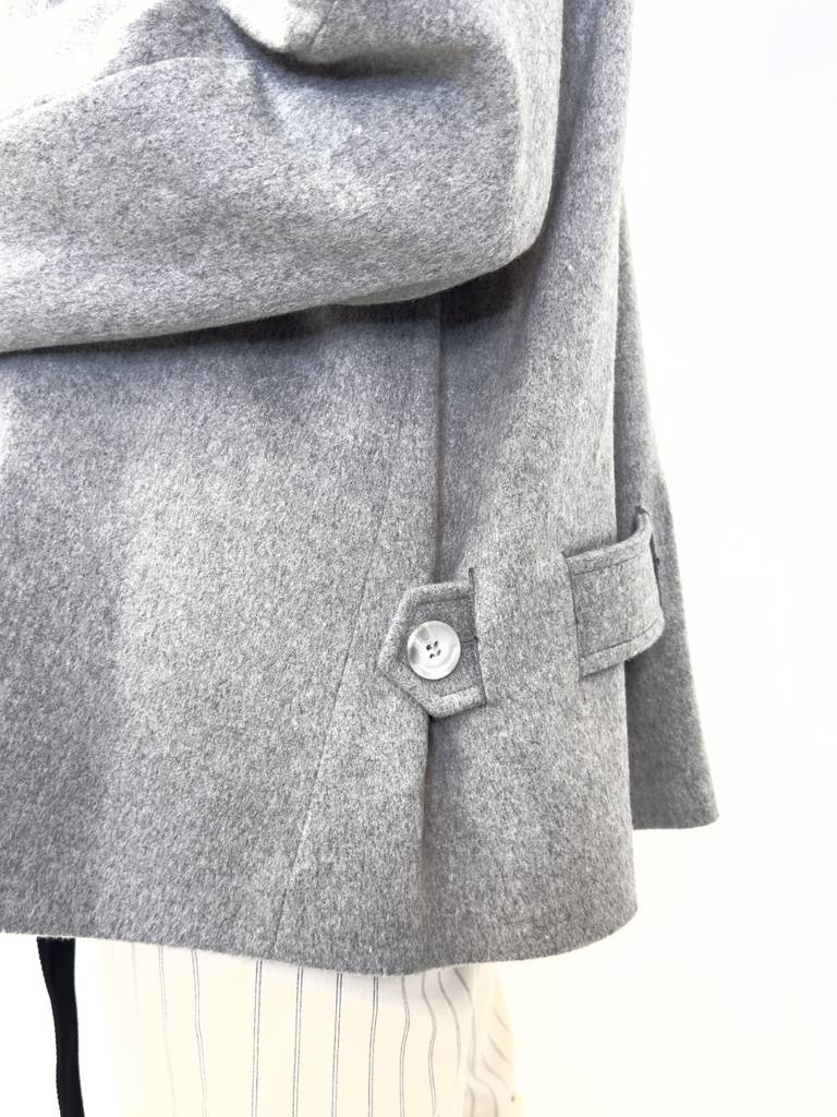 PŁASZCZ SZARY LUŹNY FASON Z DOMIESZKĄ WEŁNY MALEJ 420770-19287 - obrazek 2