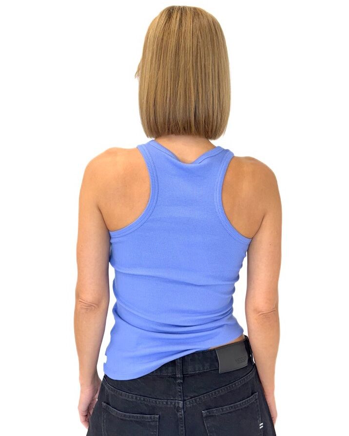 BLUZKA NIEBIESKA BOKSERKA TOP MATERIAŁ W PRĄŻEK 10DAYS 20-450-4205 - obrazek 2