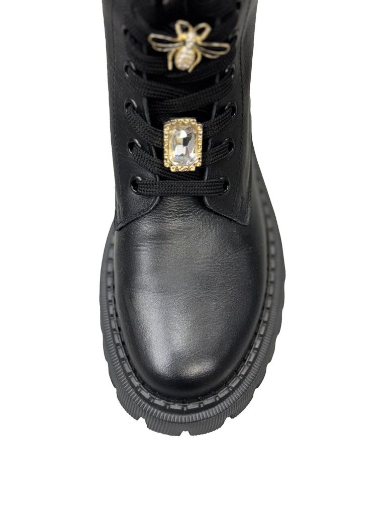 BUTY ZIMOWE CZARNE SKÓRZANE TRAPERY LESTROSA V154 - obrazek 4