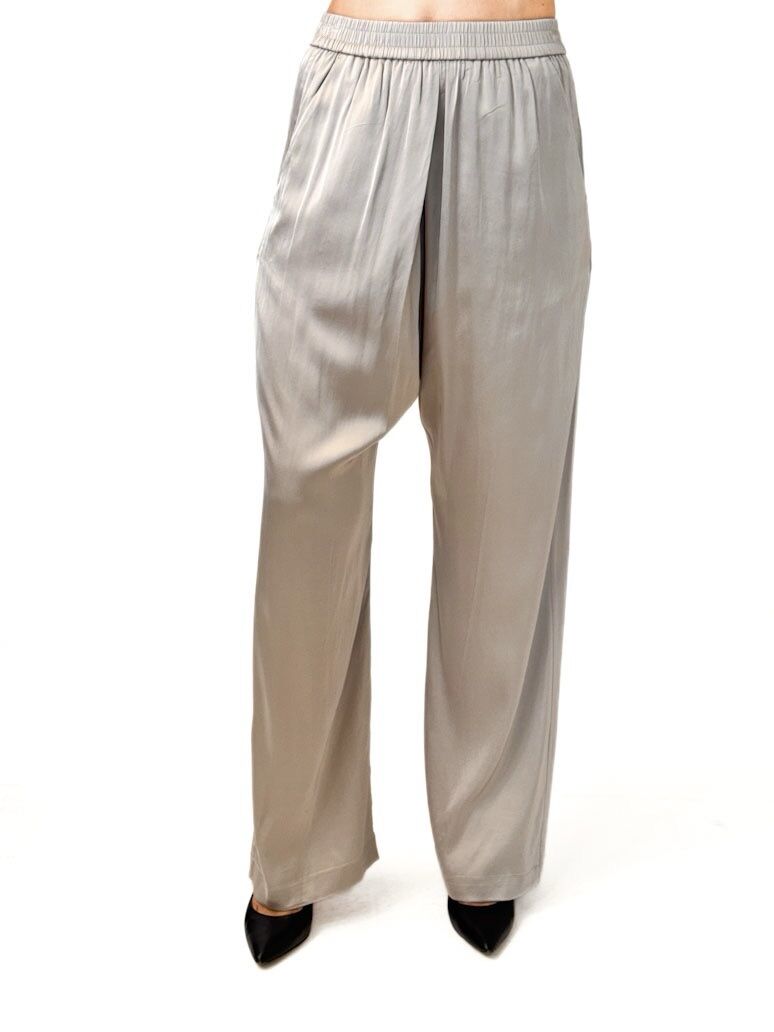 SPODNIE BEŻOWE Z LEJĄCEGO MATERIAŁU MUNTHE 242-1412-24230