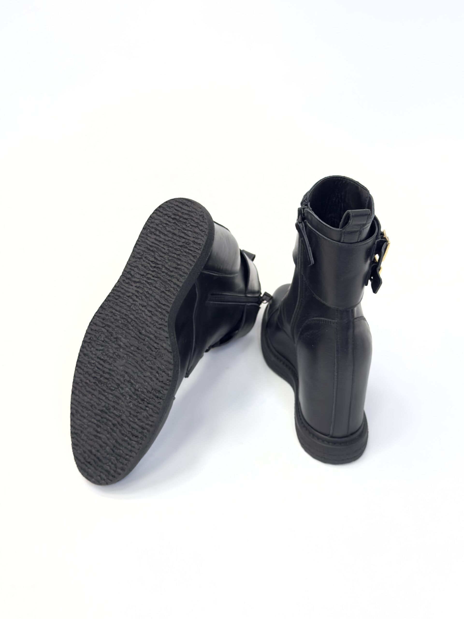 BUTY ZIMOWE CZARNE BOTKI NA KOTURNIE LESTROSA V2166 - obrazek 4