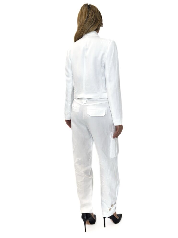 SPODNIE BIAŁE Z MATERIAŁU BABYLON UE00078 - obrazek 6