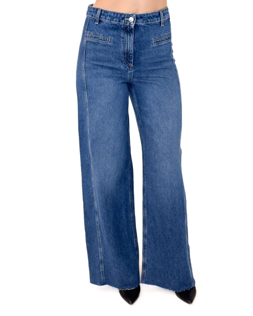 NIEBIESKIE JEANSY Z SZEROKĄ NOGAWKĄ VICOLO DD5240