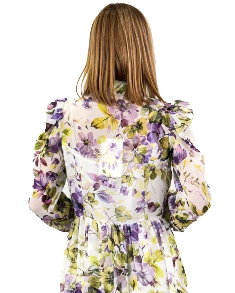 SUKIENKA KOSZULOWA DŁUGA W KWIATY SILENCE SLAB4138 - obrazek 5