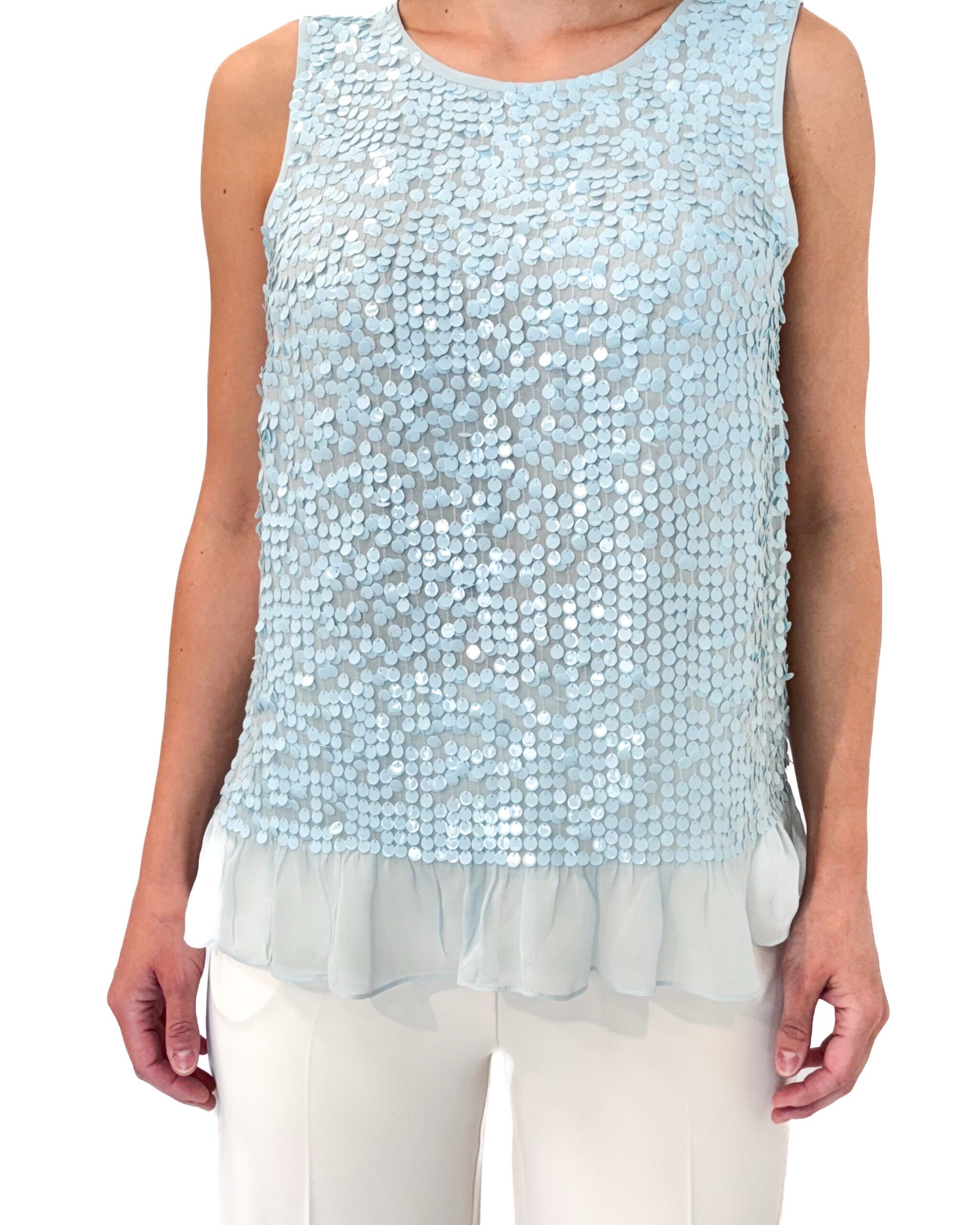 BLUZKA BŁĘKITNA Z CEKINAMI CRISTINAEFFE 8PF 1252