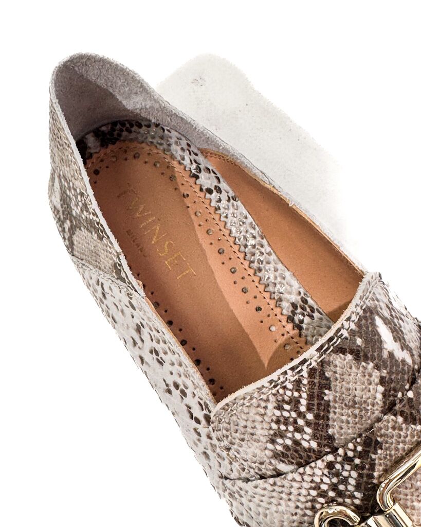 MOKASYNY Z WĘŻOWEJ SKÓRY TWINSET 191TCP082 - obrazek 4