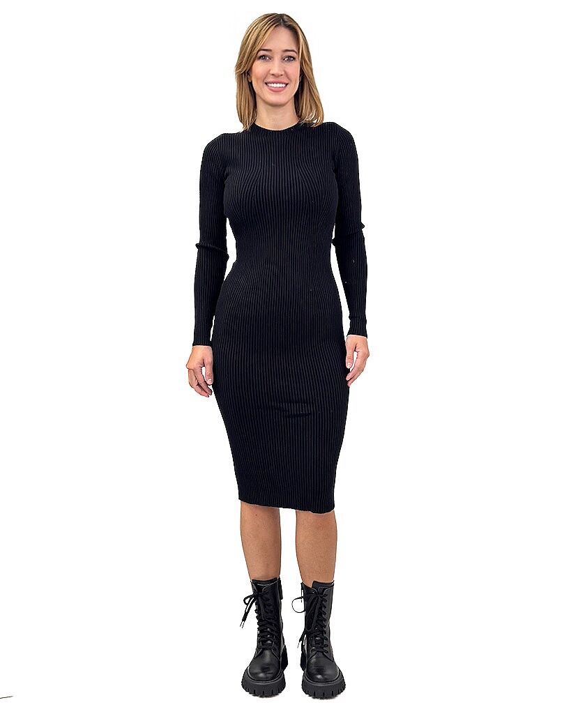 SUKIENKA Z DZIANINY CZARNA KONTATTO 3M0129