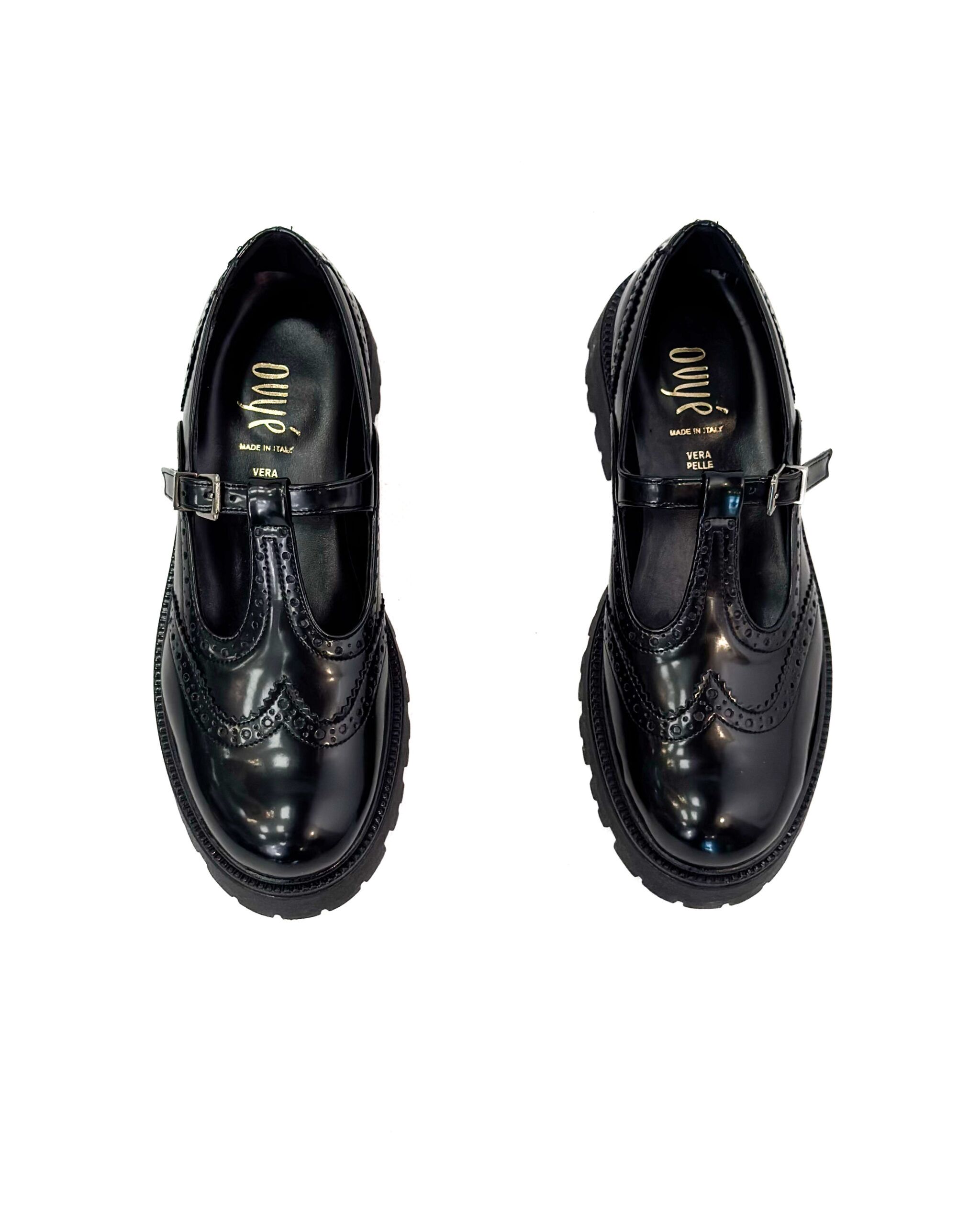 CZARNE DAMSKIE SKÓRZANE PÓŁBUTY OVYE LF600 - obrazek 2