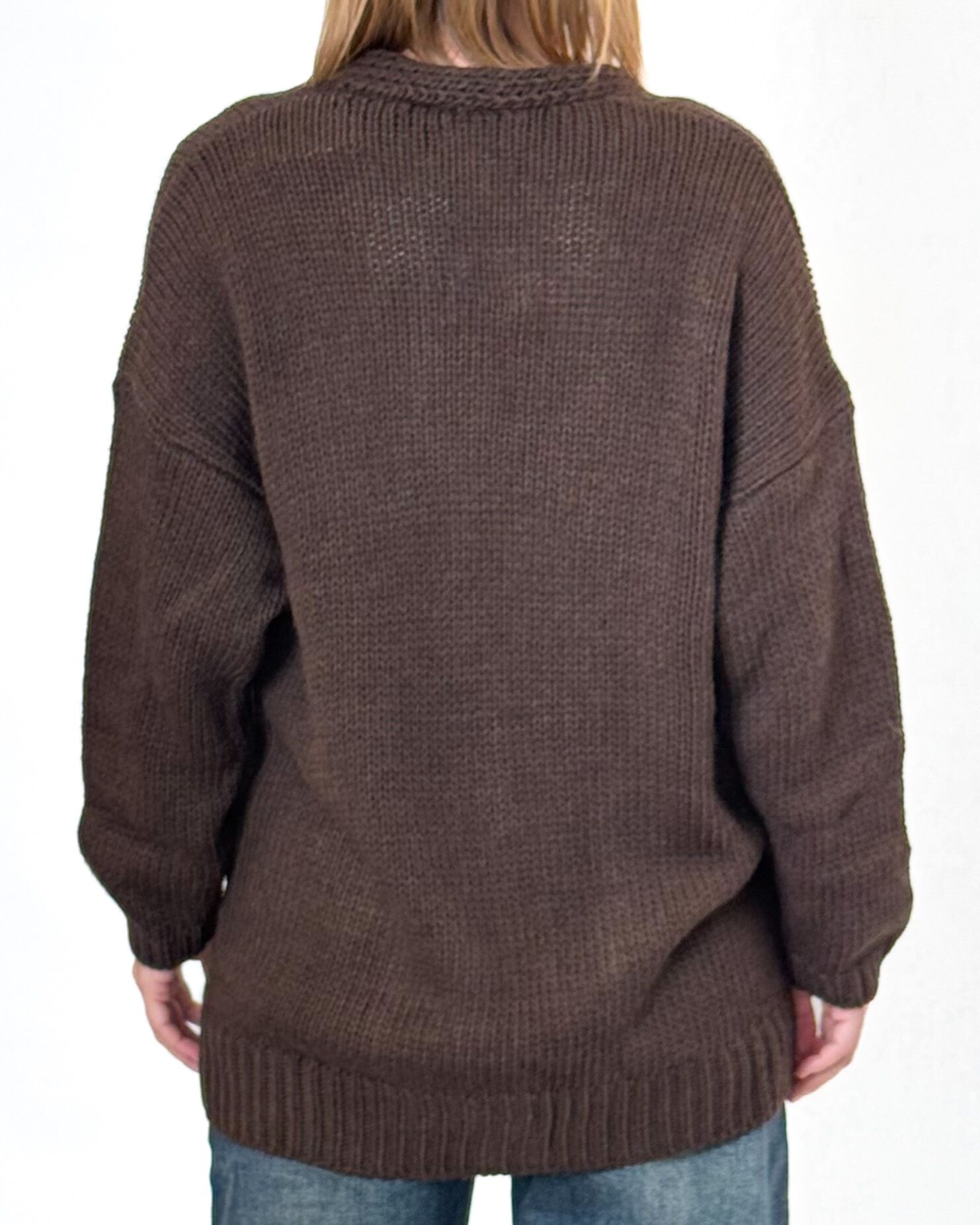 BRĄZOWY KARDIGAN DAMSKI VICOLO 33017F - obrazek 3