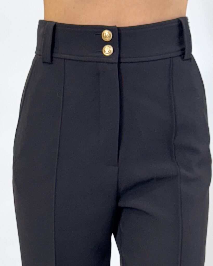 CZARNE SPODNIE Z MATERIAŁU BABYLON S00534 - obrazek 5