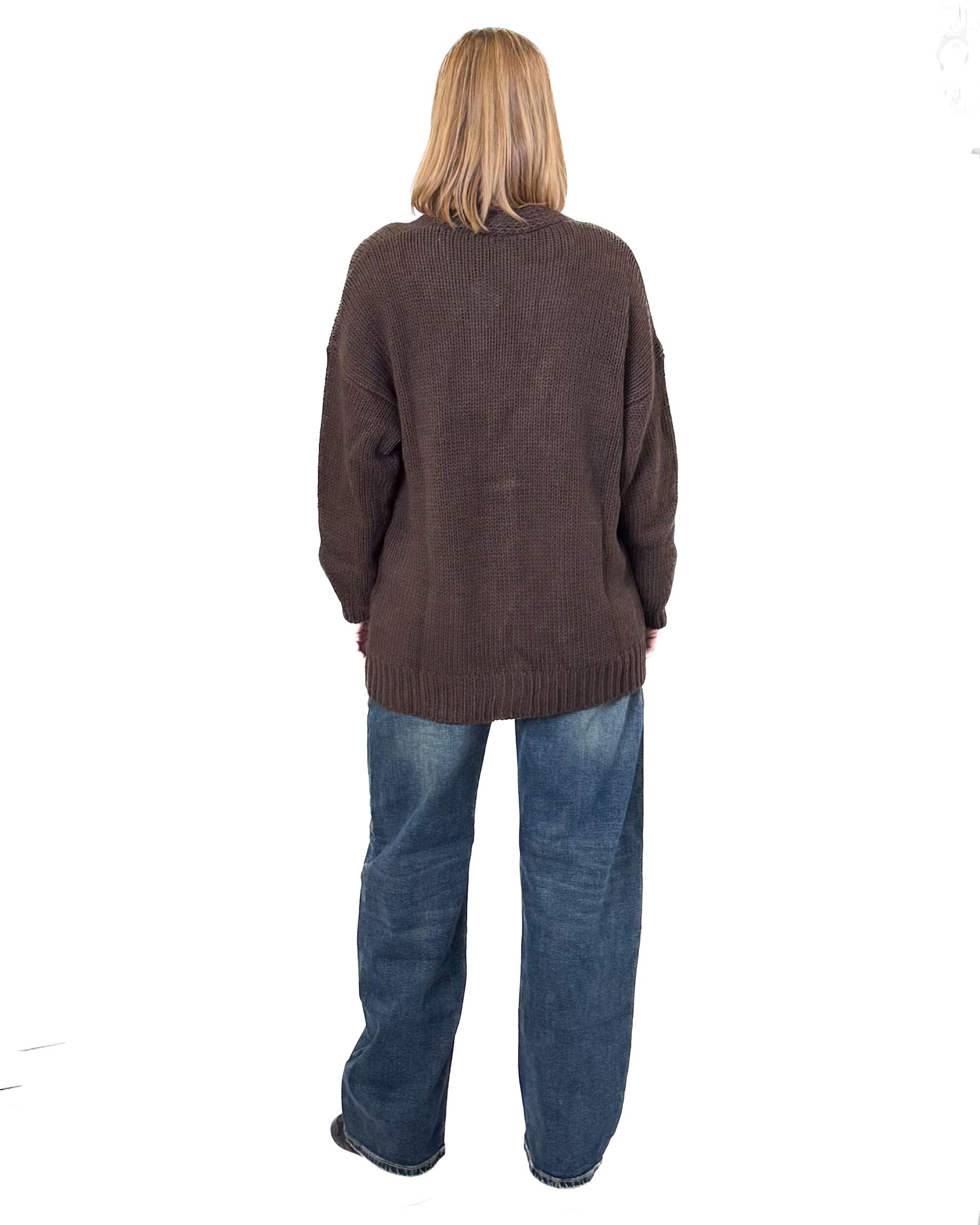 BRĄZOWY KARDIGAN DAMSKI VICOLO 33017F - obrazek 4