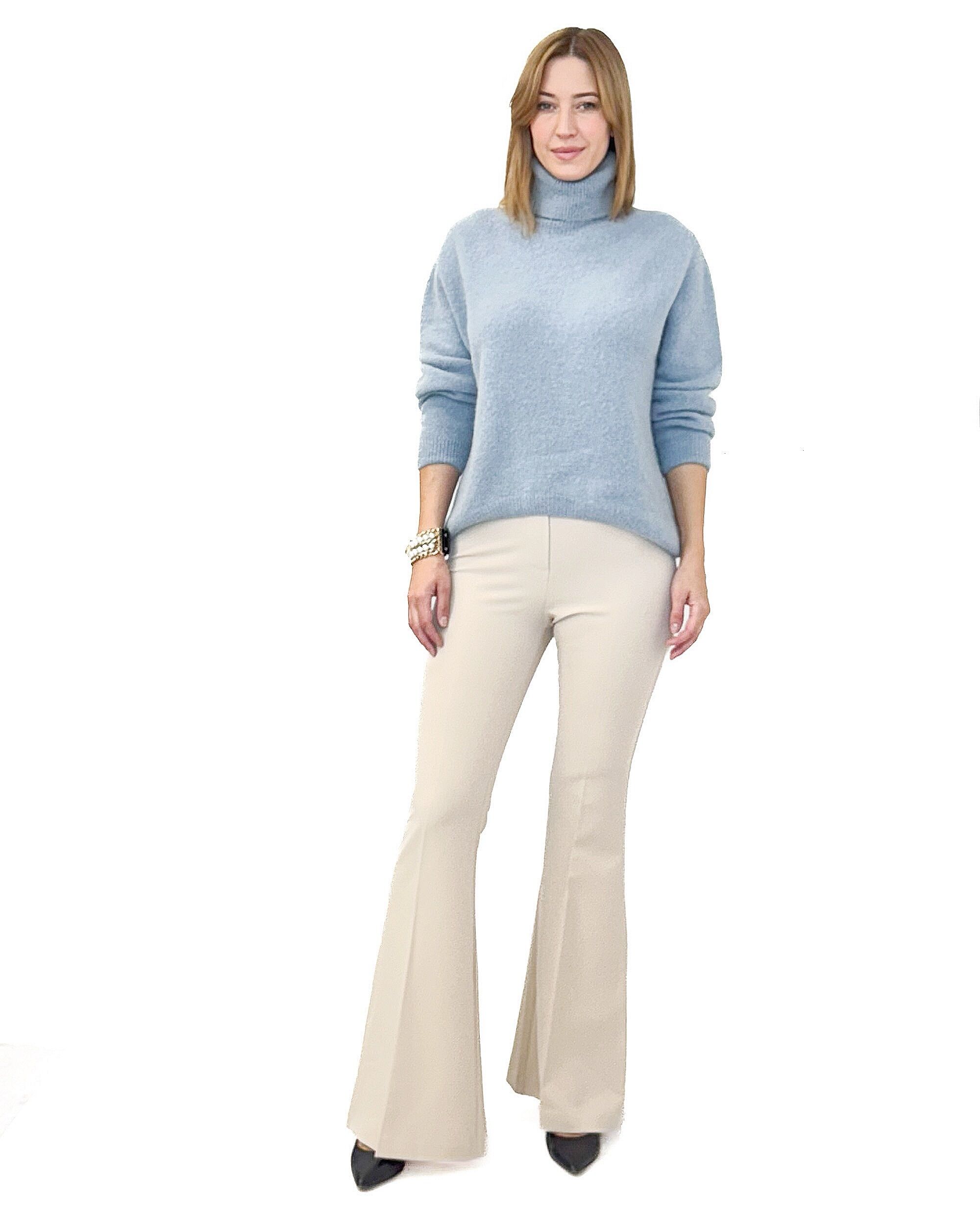 BŁĘKITNY GOLF DAMSKI Z ALPAKĄ PIA B VIGA