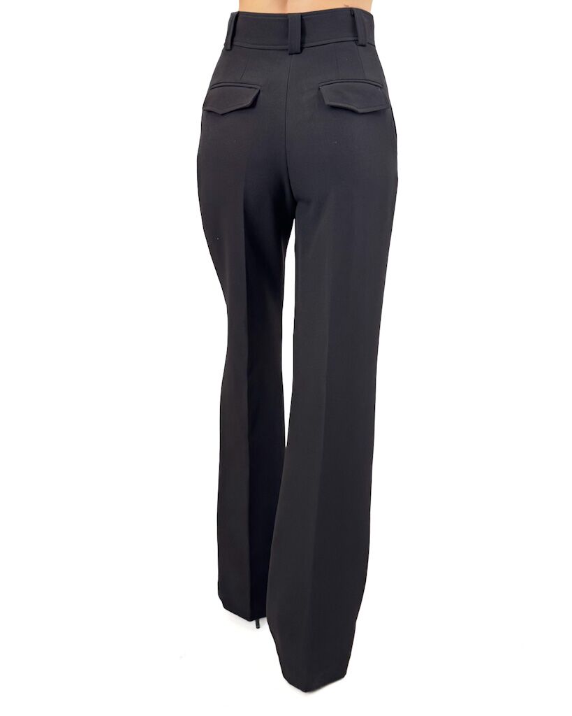 CZARNE SPODNIE Z MATERIAŁU BABYLON S00534 - obrazek 3