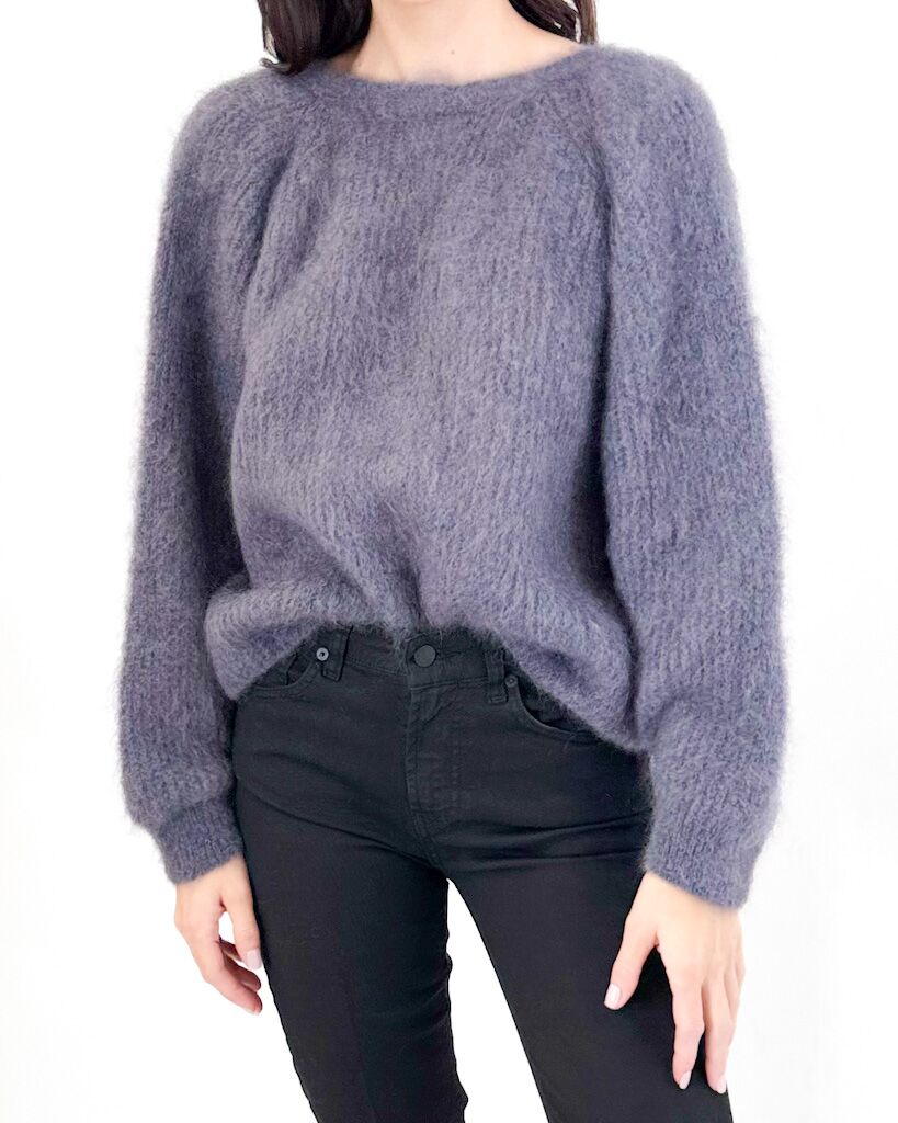 MOHEROWY GRAFITOWY SWETER SOUVENIR C38L1140 - obrazek 4