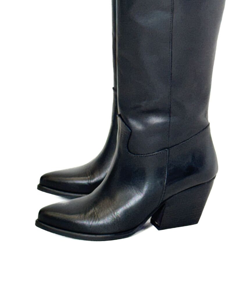 CZARNE SKÓRZANE KOWBOJKI ITALY 605 - obrazek 2