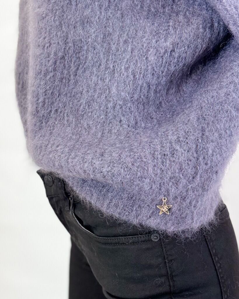 MOHEROWY GRAFITOWY SWETER SOUVENIR C38L1140 - obrazek 5