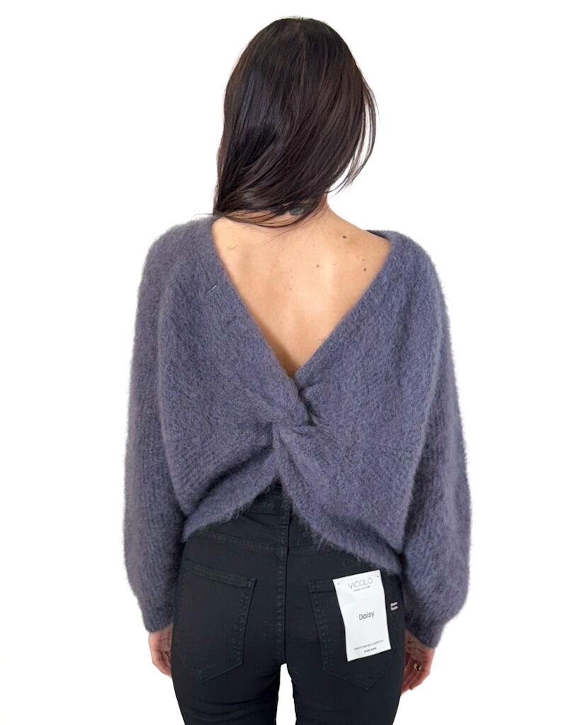 MOHEROWY GRAFITOWY SWETER SOUVENIR C38L1140 - obrazek 2