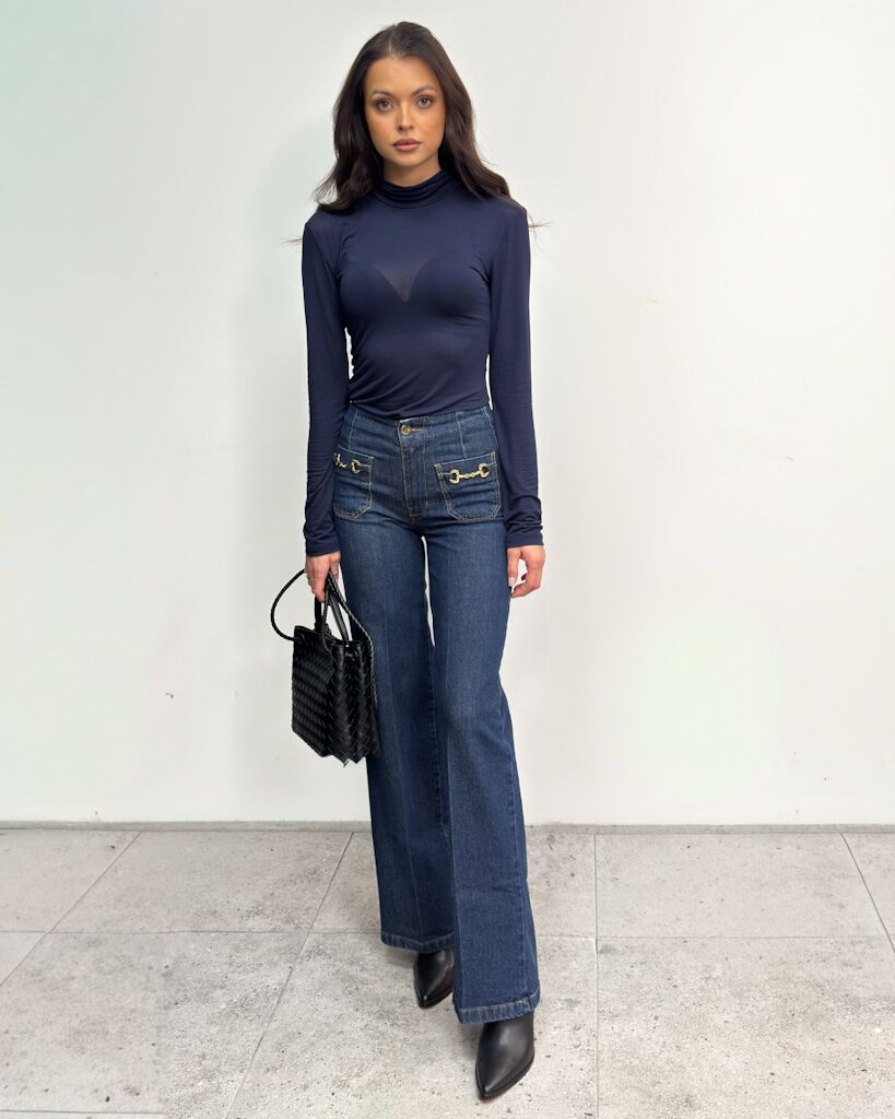 Granatowy cienki golf damski Imperial TR11KSF