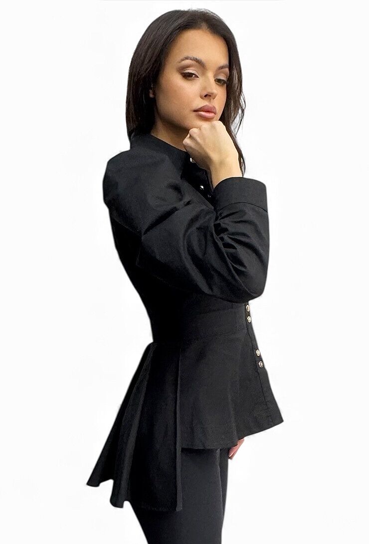 Czarna dopasowana koszula Babylon S00356 - obrazek 2