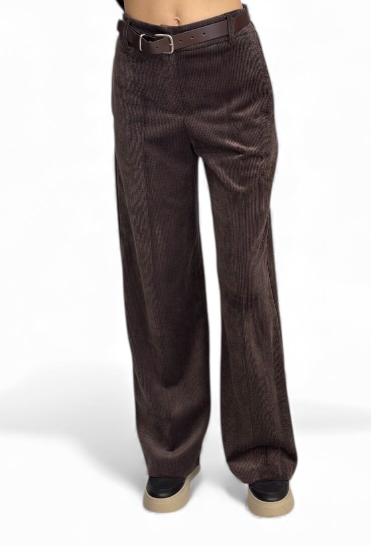 Czekoladowe spodnie ze sztruksu Pia B Pedifa