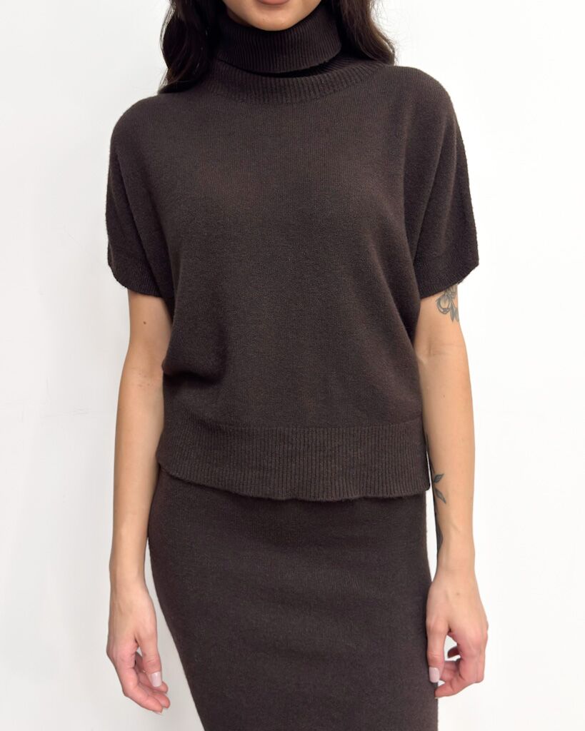 Komplet czekoladowy sweter i spódnica Imperial M3025869 - obrazek 4