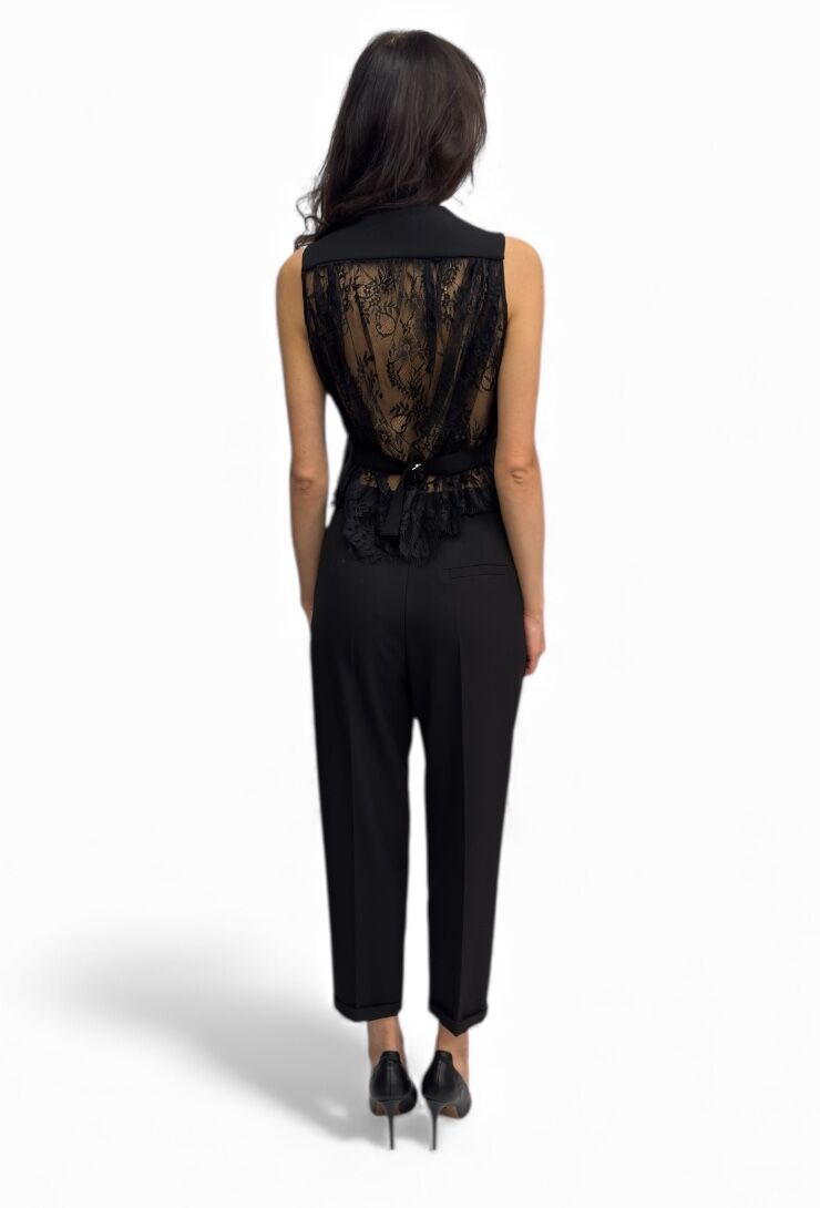 Spodnie czarne z materiału Imperial P9990012U - obrazek 4