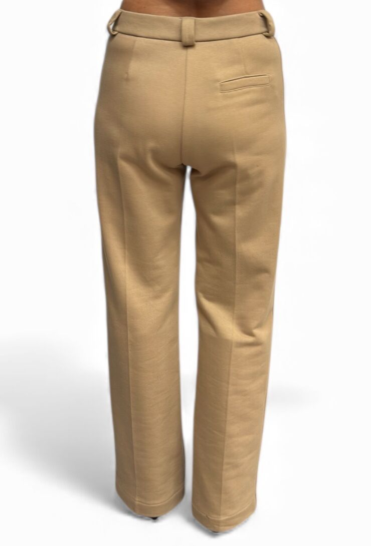 Camelowe spodnie z materiału Maryley 25IB503 - obrazek 3