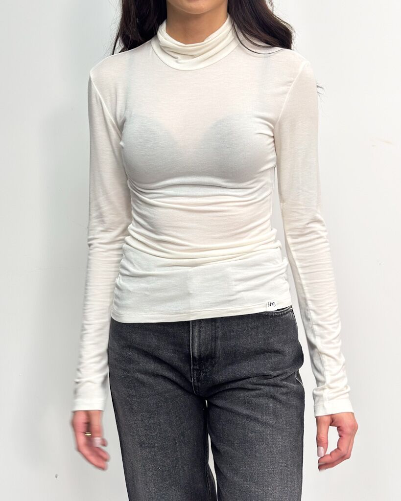 Kremowy cienki golf damski Imperial TR11KNY - obrazek 2