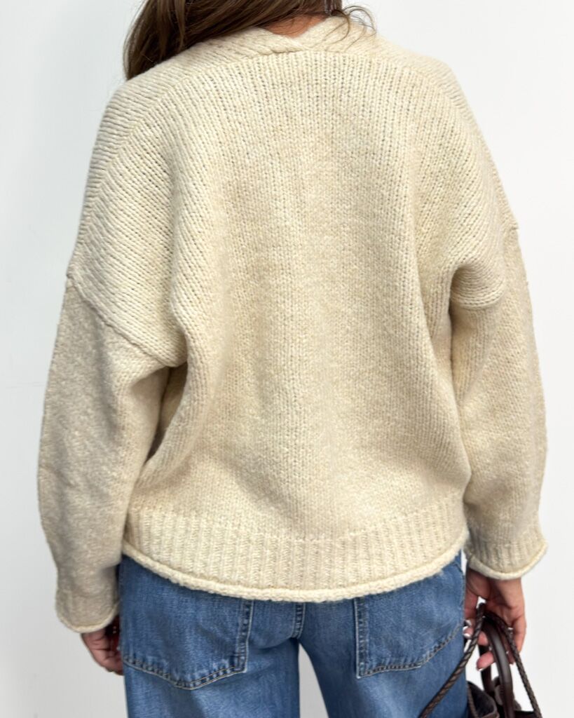 Sweter damski krótki kardigan kremowy Vicolo 33053F - obrazek 3