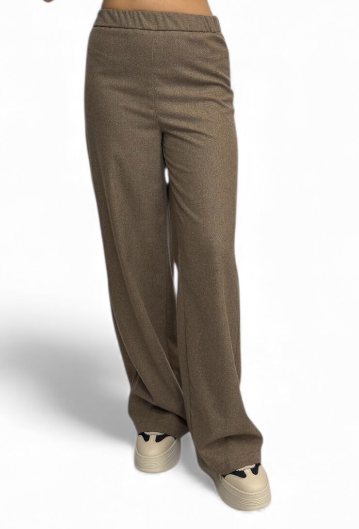Spodnie z materiału taupe z domieszką wełny Vicolo TF1999 - obrazek 4