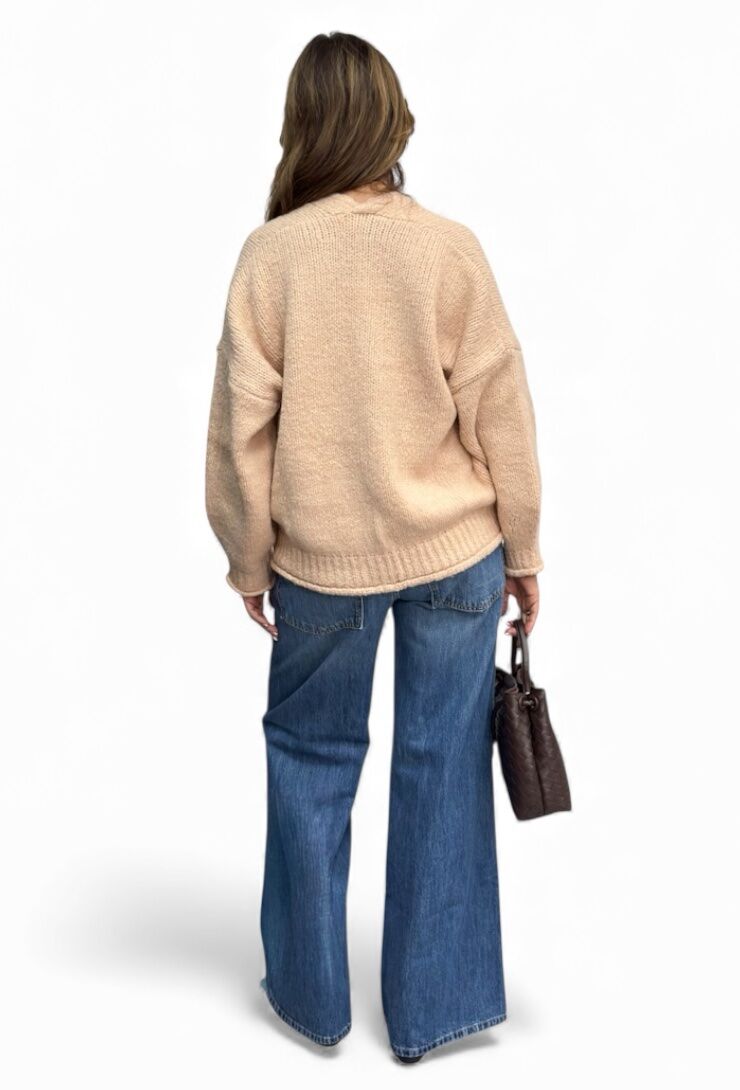 Sweter damski krótki kardigan łososiowy Vicolo 33053F - obrazek 2