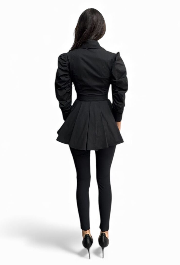 Czarna dopasowana koszula Babylon S00356 - obrazek 5