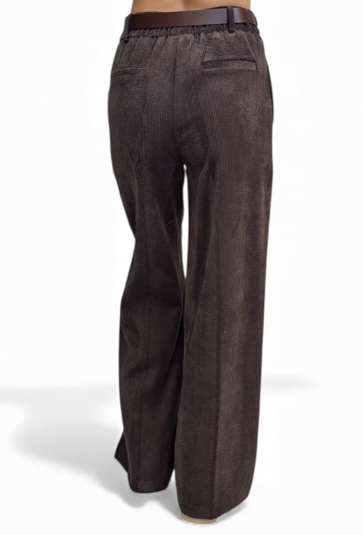 Czekoladowe spodnie ze sztruksu Pia B Pedifa - obrazek 3