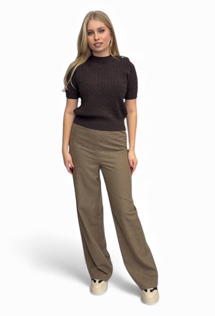 Spodnie z materiału taupe z domieszką wełny Vicolo TF1999