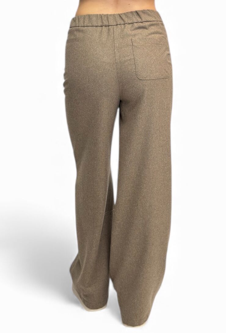 Spodnie z materiału taupe z domieszką wełny Vicolo TF1999 - obrazek 2