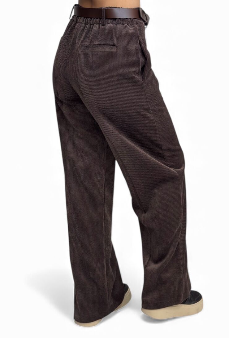 Czekoladowe spodnie ze sztruksu Pia B Pedifa - obrazek 2