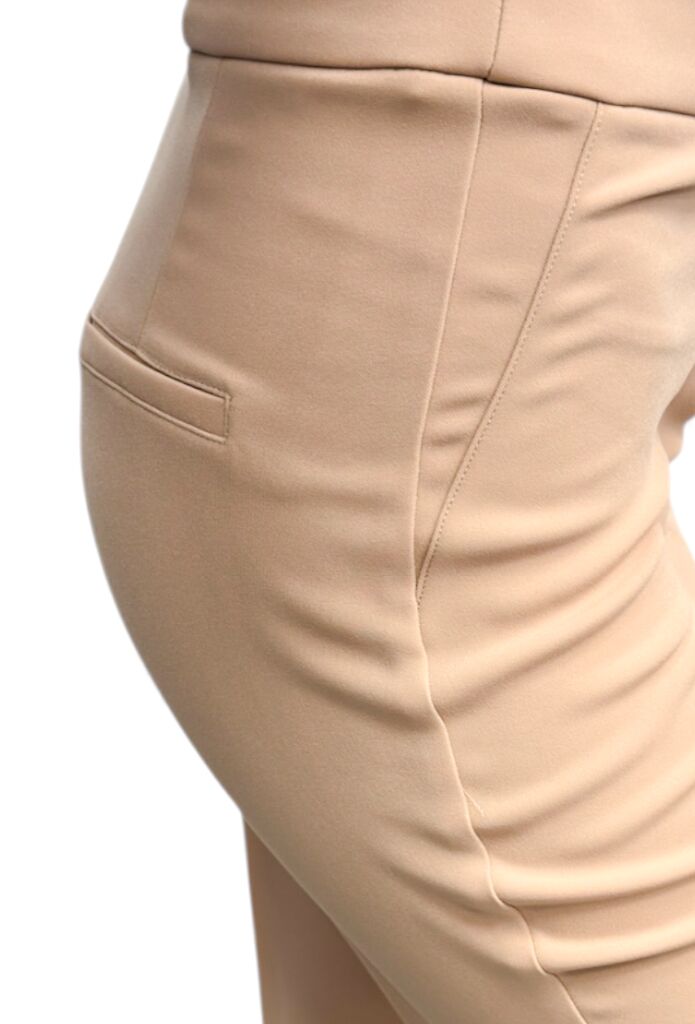 Eleganckie beżowe spodnie z materiału Silence SLPA009 - obrazek 4