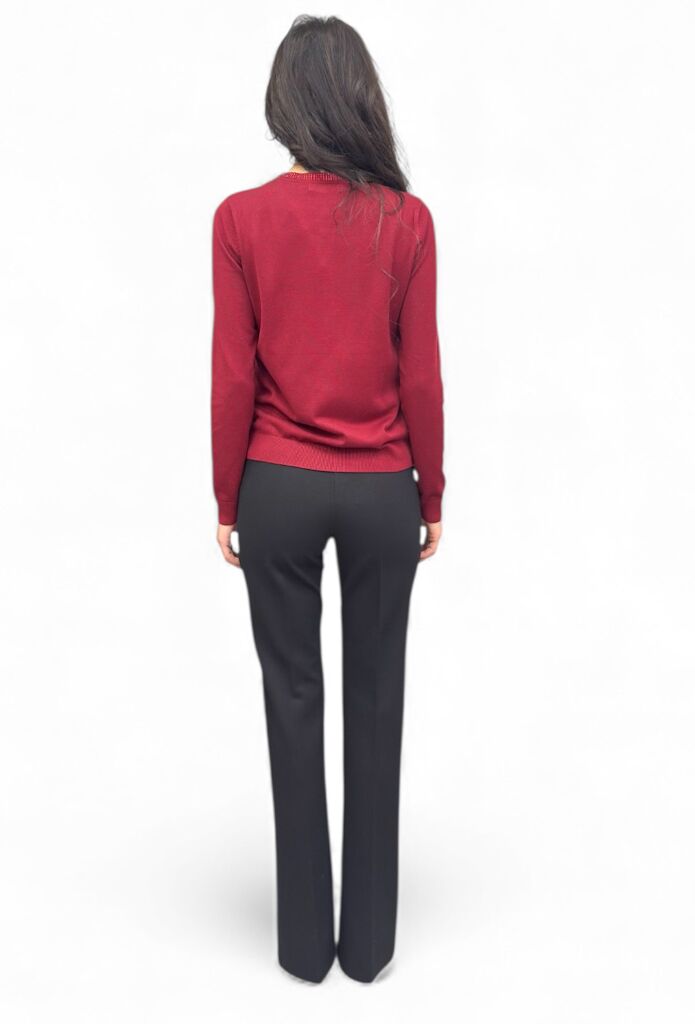 Bordowy sweter kardigan zapinany na napy Artigli ACMA002875 - obrazek 4