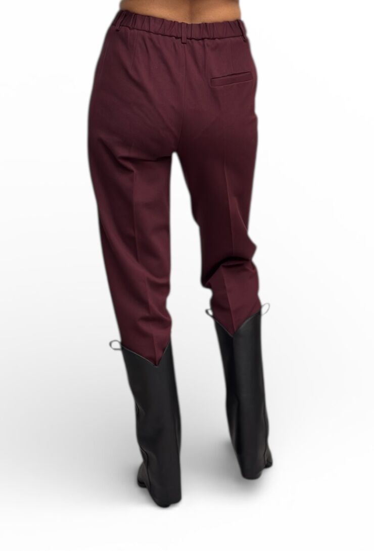 Bordowe spodnie damskie z materiału VICOLO TS2082 - obrazek 3